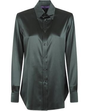 Ralph Lauren Cameron-Long Sleeve-Button Front Shirt - Gray