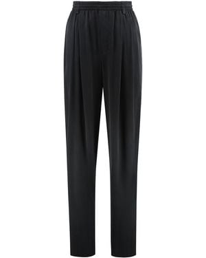 Alexander Wang Elasticated Waist Trousers Cuprammonium Rayon Wide-Leg - Black