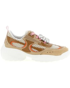 Roger Vivier Lace Up Trainers - Natural