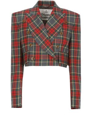 Vivienne Westwood Ls Cut Off Blazer - Red