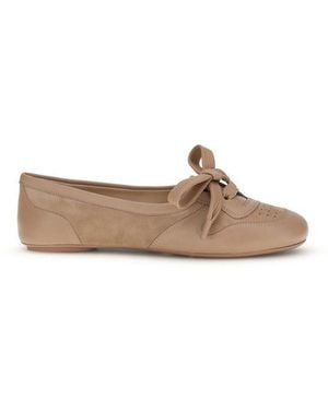 Gianvito Rossi Calf Leather Bos Taurus Ballet Flats - Natural