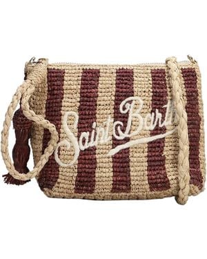 MC2 Saint Barth Clutch Raffia Stripes Bags - Brown