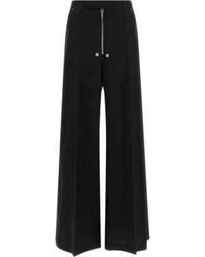 Rick Owens Wool Blend Wide-Leg Pants - Black