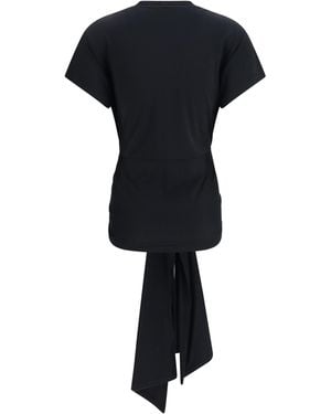 TOTEME Jersey T-Shirt Draped Waist Lyocell - Black
