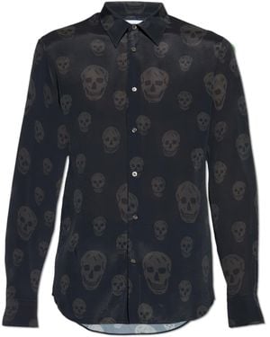 McQueen Shirt With A Distinctive Skull Motif - Blue