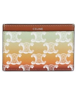 Celine Embossed Leather Card Holder - Metallic