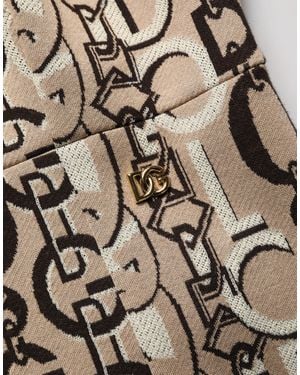 Dolce & Gabbana Dg Logo Chain Short-Sleeve Sheath Dress - Brown