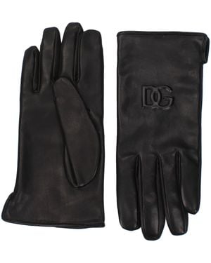 Dolce & Gabbana Leather Gloves - Black