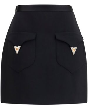 Versace Wool Mini Skirt - Black