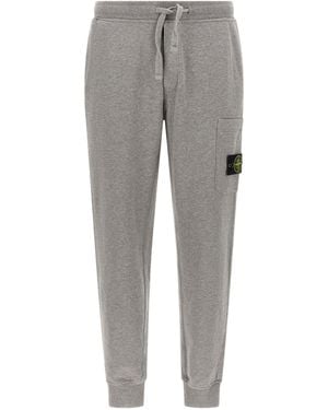 Stone Island Stone Island Garment-Washed Cotton Joggers - Grey