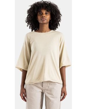 Casey Casey Oversized Raw-Edge Sand T-Shirt T-Shirts And Polos - Natural