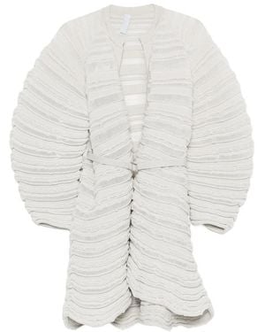 CFCL Belted Ribbed-Knit Jacket - White