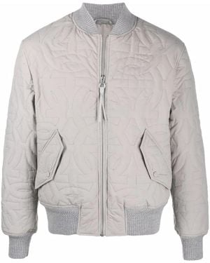 Ferragamo Gancini-Logo Bomber Jacket - Grey