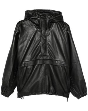Rohe Hooded Leather Jacket - Black