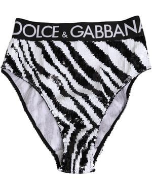 Dolce & Gabbana Stripes High Waist Panty Underwear And El+Pl Clothing - Black