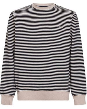 MC2 Saint Barth And Cream Striped Cotton And Linen Ponza Sweatshirt - White