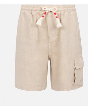 MC2 Saint Barth Marseille Jr Linen Bemuda Short Pant - Natural
