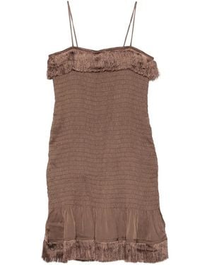 By Malene Birger Valia Fringed Mini Dress - Brown