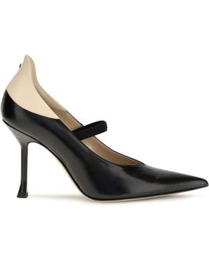 Fendi Two-Tone Calfskin Pumps - White