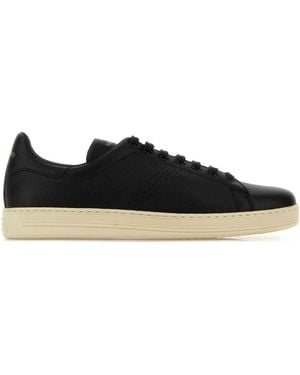 Tom Ford Leather Warwick Trainers - Black