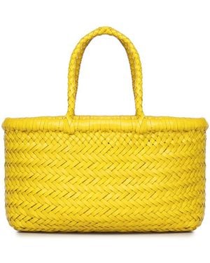 Dragon Diffusion Mini Flat Gora Leather Bag - Yellow
