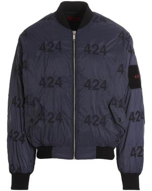 Fourtwofour On Fairfax Reversible Logo Bomber Jacket - Blue