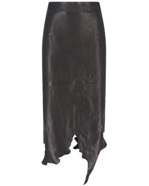 DIESEL Jagged Hem Midi Skirt - Black