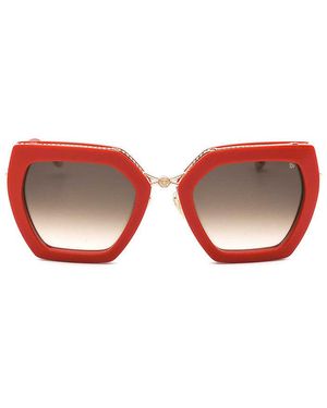 Philipp Plein Sunglasses Geometric Full Rim, Frame And Gradient Lens Spp097S06Y6 - Red