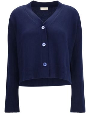 Verybusy Cashmere V-Neck Buttoned Cardigan Kashmir/Capra Hircus - Blue