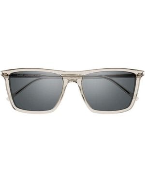 Saint Laurent Sunglasses Square Full Rim, Transparent Frame And Mirror Lens Sl668003 - Grey