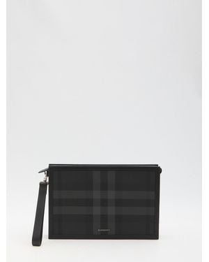 Burberry Check Pouch - Grey