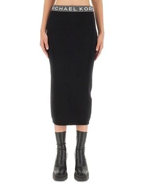 MICHAEL Michael Kors Slim-Fit Midi Skirt With Comfortable Waistband - Black