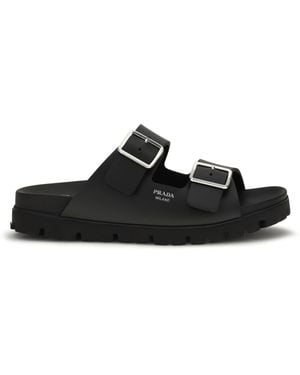 Prada Leather Sandals - Black
