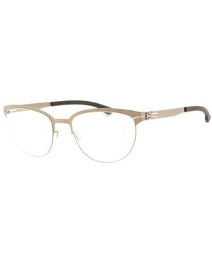 Ic! Berlin Eyeglasses Oval Full Rim, Shiny Bronze Warm Frame And Clear Demo Lenses Lens Theingenuem1417073 - Metallic