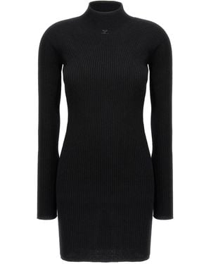 Courreges Solar Light Rib' Dress - Black