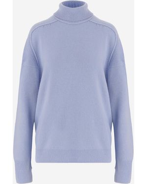 Carven Turtleneck Cashmere Sweater - Blue