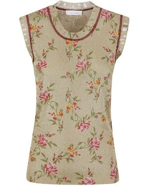 Rabanne Rabanne Floral-Print Tank Top - Grey