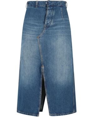 Victoria Beckham Denim Midi Skirt - Blue