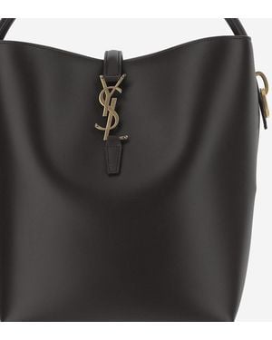 Saint Laurent Glossy Leather Bag Shoulder - Black
