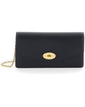 Mulberry 'Darley' Clutch With Chain Shoulder Strap - Blue