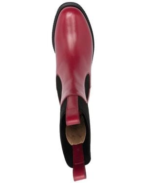 Ferragamo Ribbed 40Mm Chelsea Boots - Red