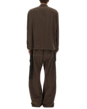 Rick Owens Jumbo Outershirt Cotton Shirt - Brown
