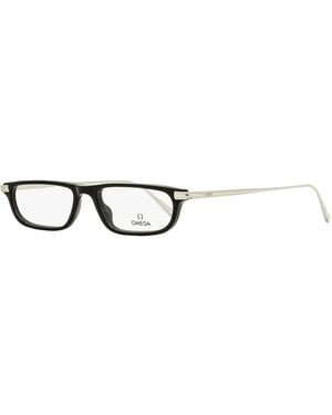 Omega Rectangular Eyeglasses Om5012 01A-Palladium 52Mm 5012 Plastic (Acetate)/Metal - Black