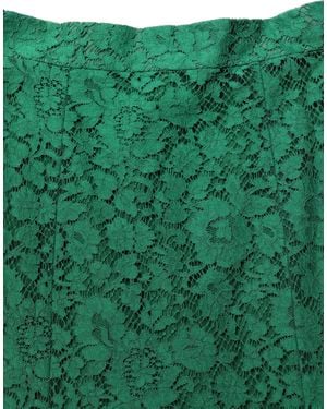 Dolce & Gabbana Lace High Waist Mermaid Midi Skirt Cotton Nylon Viscose - Green