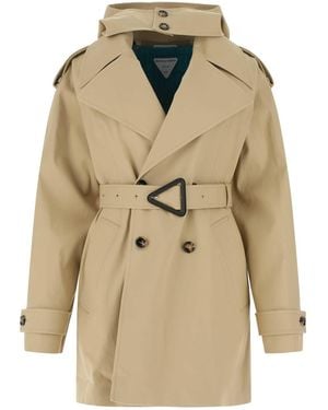 Bottega Veneta Cappuccino Stretch Cotton Trench Coat - Natural