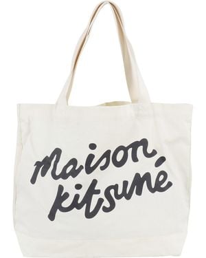 Maison Kitsuné Handwriting Tote - White