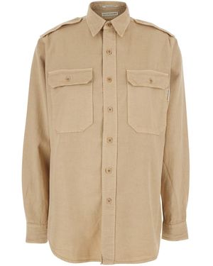 Roy Rogers Military Shirt R.R.Eva Herzigova With Utility Style Details - Natural