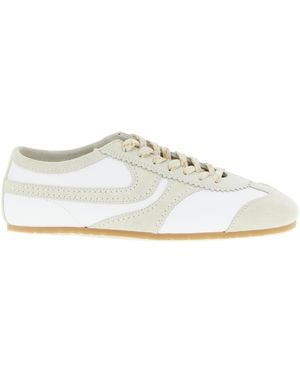 Dries Van Noten Low-Profile Leather Trainers With Contrasting Suede Inserts - White