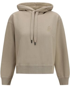 Isabel Marant Salmy Logo Hoodie Cotton; Polyester Sweatshirts - Natural