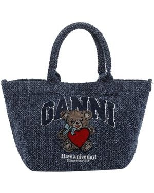 Ganni Small Trapeze Tote Bag - Blue